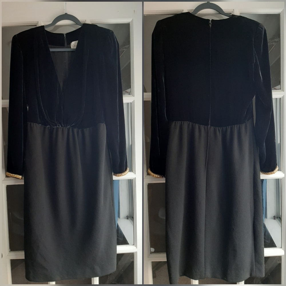Vintage 60's Oscar de la Renta velvet pencil dress Union Made ILGWU
